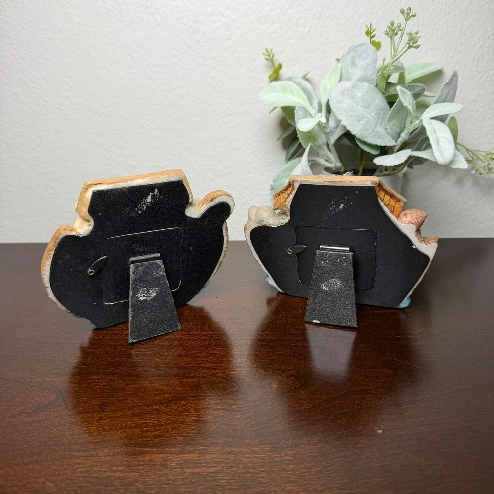 Noah's Ark Animal Resin‎ Picture Frames Set of 2 Nursery Religious Decor